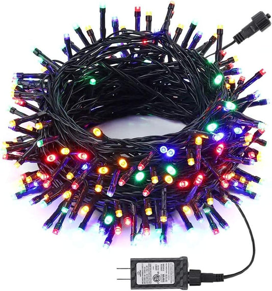 Christmas Lights Outdoor 82Ft 200 LED String Lights 8 Modes Timer Indoor Outdoor Fairy Twinkle Lights for Christmas Trees Decorations(Multi-Color)